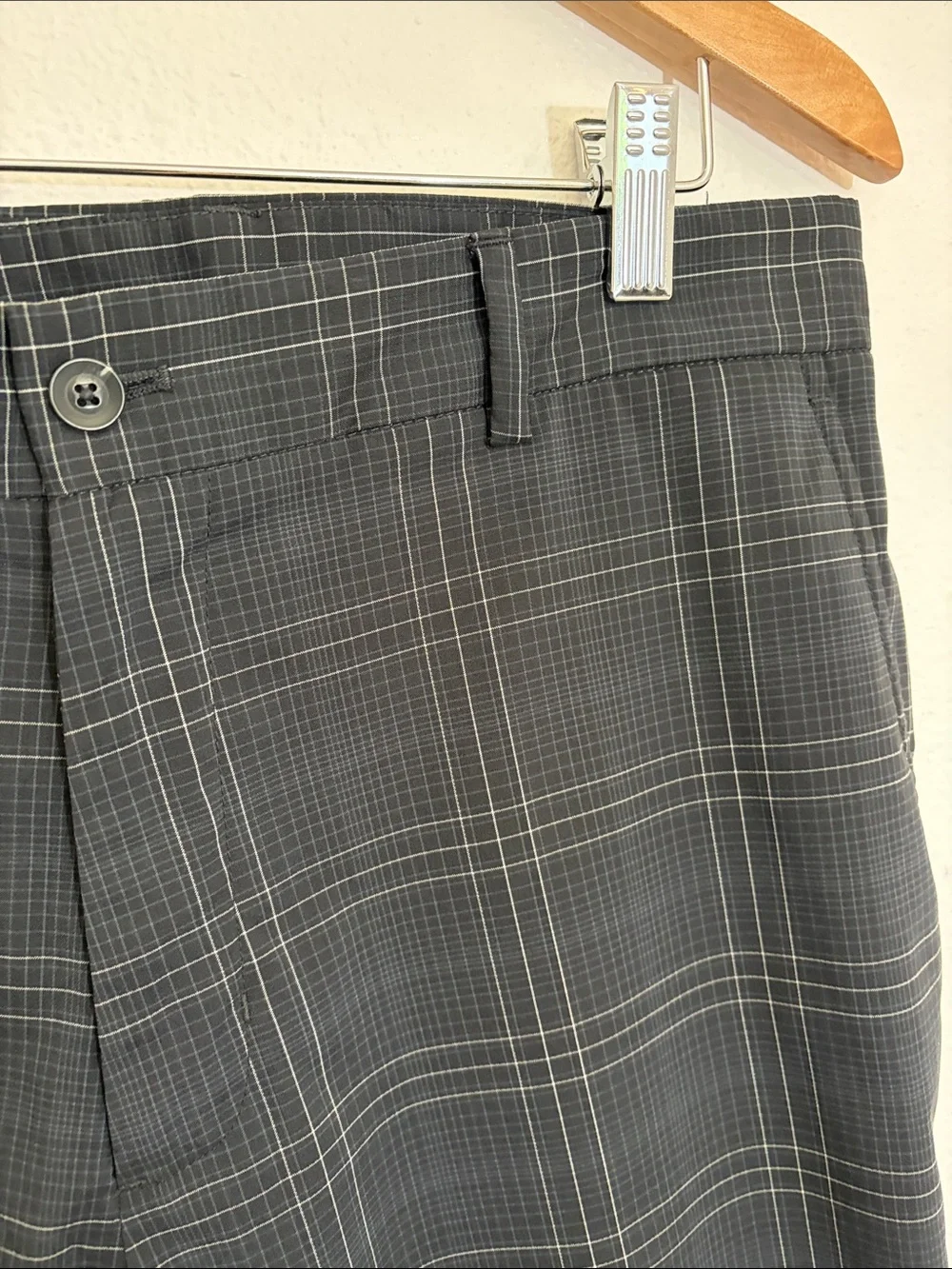 Slazenger Black Gray Plaid Golf Pants